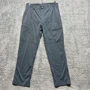 Duluth Pants Mens 34x30 Gray Cargo Straight Stretch Zip Pockets Hiking Work